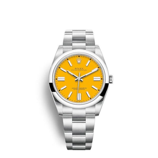 Oyster Perpetual 41mm 124300 904L Steel Yellow Dial