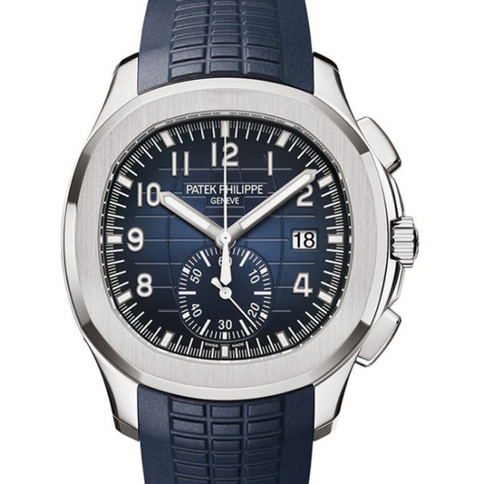 Patek Philippe  Aquanaut Chronograph 5968 White Gold / Blue / Rubber- 5968G-001