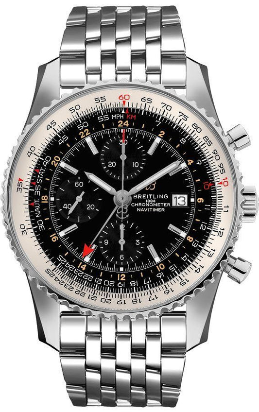 Breitling  Navitimer 1 Chronograph GMT 46 Stainless Steel / Black / Bracelet- A24322121B2A1