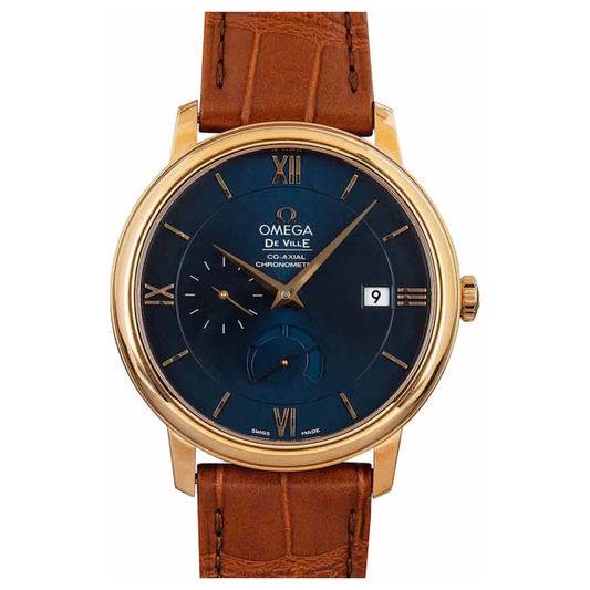 omega De ville red gold blue dial 424.53.40.21.03.002