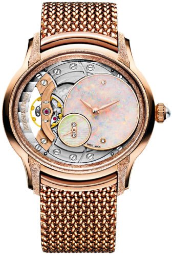 Audemars Piguet Millenary Frosted Gold Opal Dial Rose Gold White Opal Dial & Fixed Bezel Rose Gold Bracelet – 77244OR.GG.1272OR.01