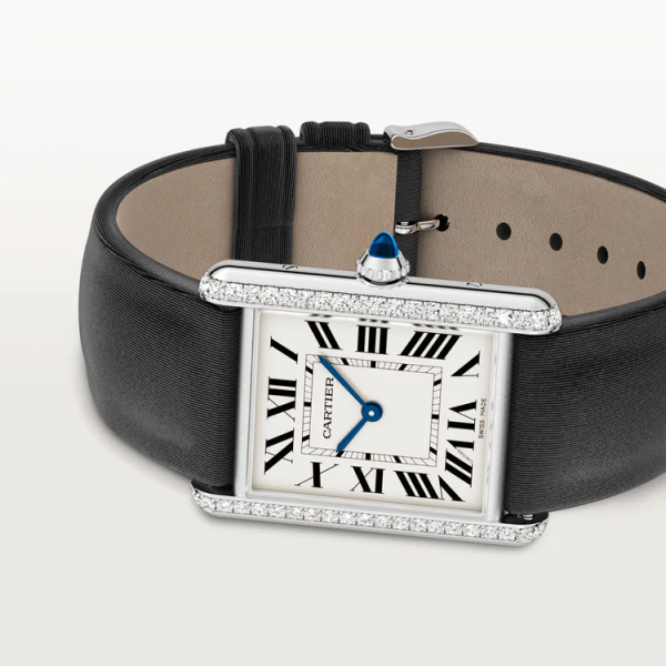 Cartier – W4TA0017 Tank Must Large Quartz Stainless Steel – Diamond / Silver