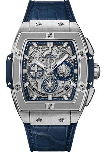 Hublot Spirit of Big Bang Titanium Blue Watch – 42 mm – Sapphire Dial – Blue Rubber and Leather Strap-641.NX.7170.LR