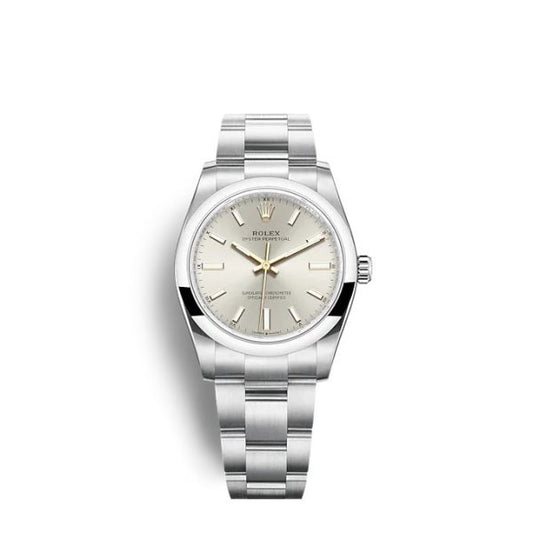 Oyster Perpetual 124200 34mm 904L Steel Silver Dial
