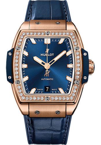 Hublot Spirit Of Big Bang King Gold Blue Diamonds Watch – 39 mm – Blue Dial-665.OX.7180.LR.1204