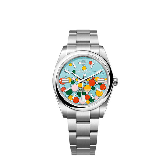 Oyster Perpetual 124300 41mm Turquoise Celebration Motif Dial