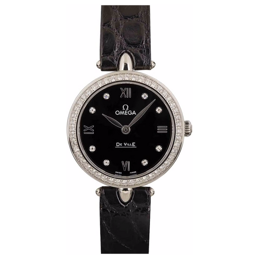 Omega De Ville prestige black diamond dial 424.18.27.60.51.001