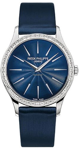 Patek Philippe Ladies Calatrava 33 mm White Gold Blue Dial – 4897/300G-001