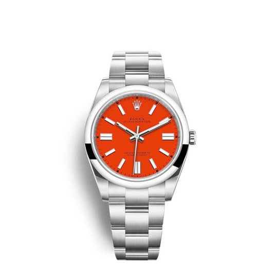 Oyster Perpetual 41mm 124300 904L Steel Red Dial
