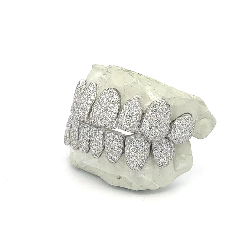 #9B. Iced VVS Moissanite Grillz with Large Moissanites (Zig Zag Setting)