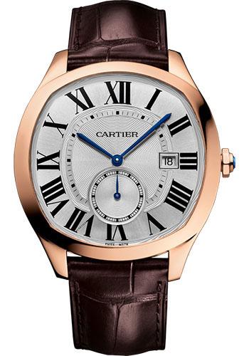 Cartier Drive de Cartier Watch – 40 mm Pink Gold Case – Silvered Dial – Brown Alligator Strap – WGNM0003