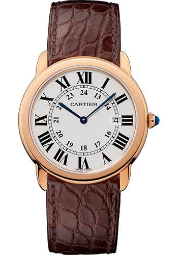 Cartier Ronde Solo De Cartier Watch – 36 mm Pink Gold Case – Brown Alligator Strap – W6701008