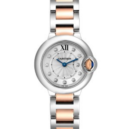 Cartier Ballon Blue de Cartier 36 Automatic Stainless Steel / Pink Gold / Diamond / Bracelet- WE902031