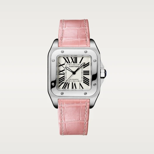 SANTOS 100 Pink Strap 35.6mm W20126X8 | CRW20126X8
