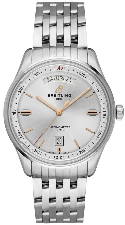 Breitling Premier Automatic Day & Date 40 Stainless Steel / Silver / Bracelet- A45340211G1A1