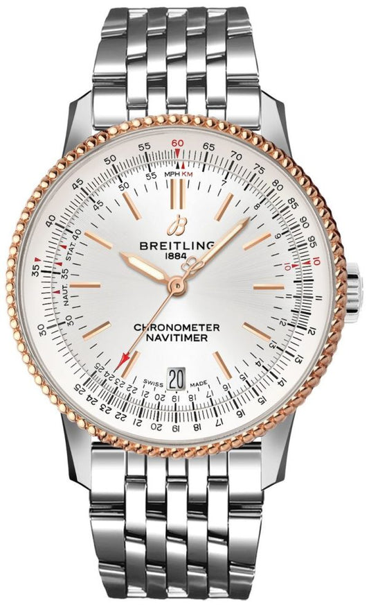 Breitling Navitimer 1 38 Automatic Stainless Steel / Red Gold / Silver / Bracelet – U17325211G1A1