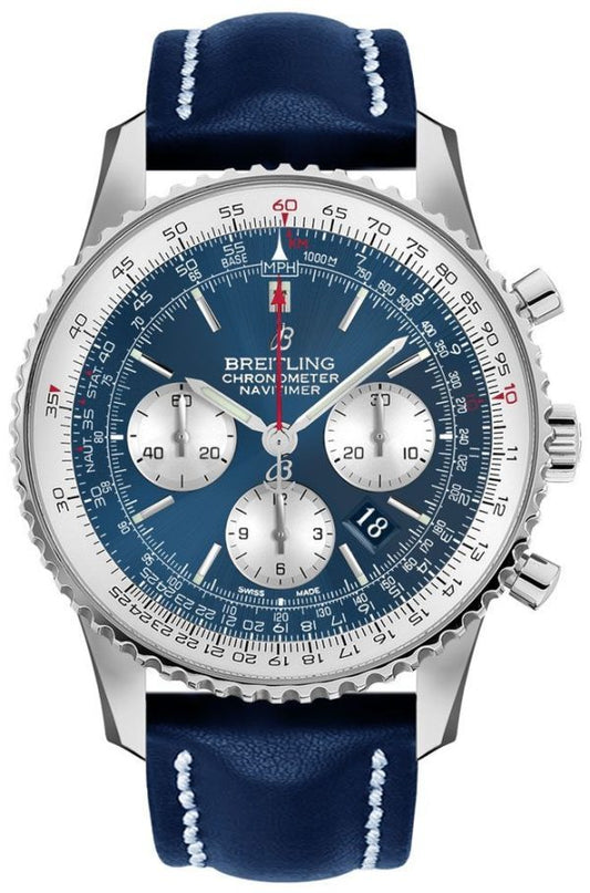 Breitling  Navitimer 1 B01 Chronograph 46 Stainless Steel / Aurora Blue / Calf / Folding- AB0127211C1X2