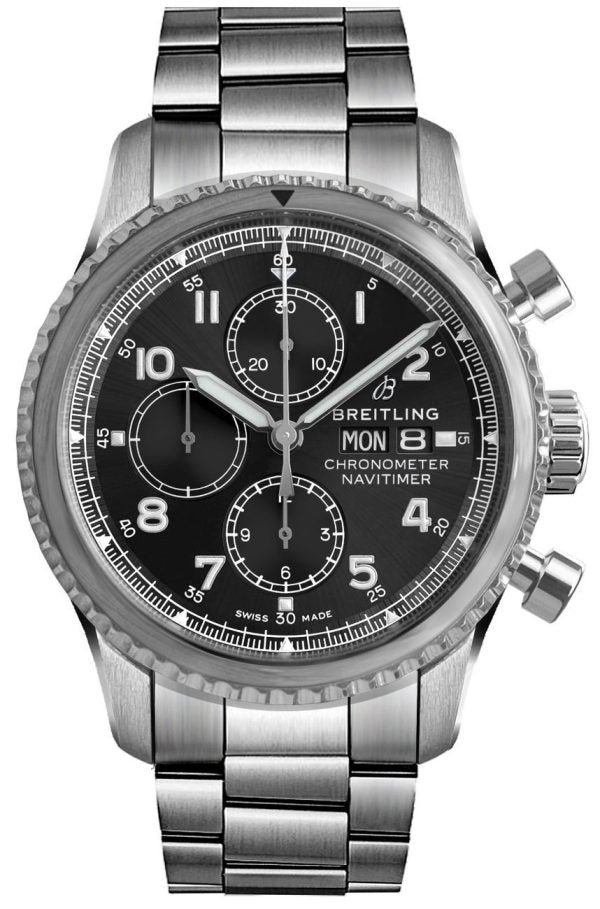 Breitling Navitimer 8 Chronograph 43 Stainless Steel / Black / Bracelet- A13314101B1A1
