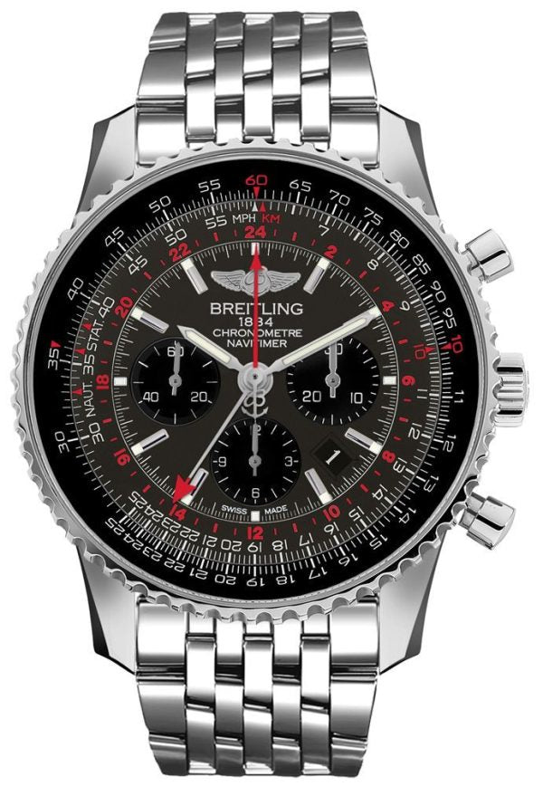 Breitling  Navitimer GMT Stainless Steel / Grey / Bracelet- AB04413A/F573/453A