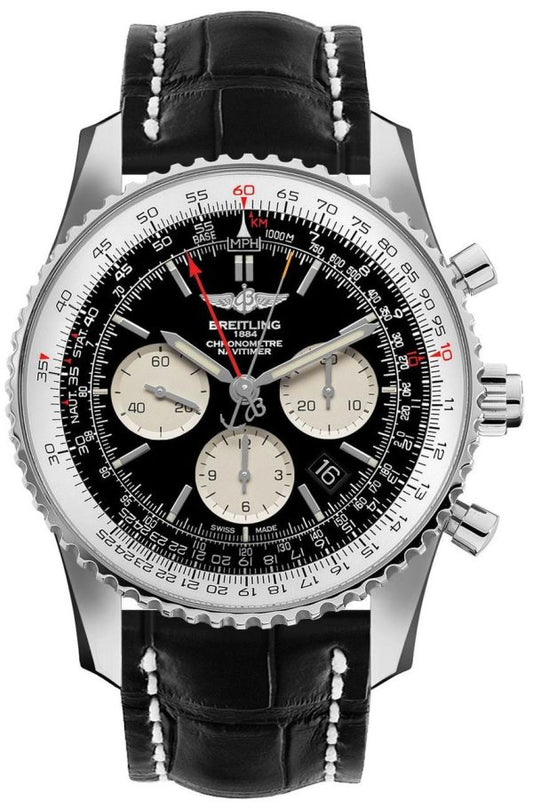 Breitling Navitimer Rattrapante Stainless Steel / Black / Croco / Folding – AB031021/BF77/761P/A20D.1