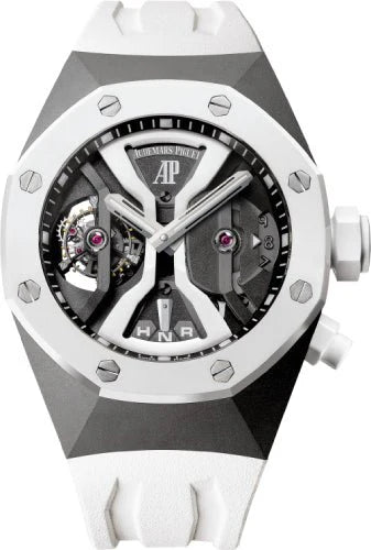 Audemars Piguet Royal Oak Concept Gmt Tourbillon 44mm Openworked White Ceramic Titanium Rubber  26580IO.OO.D010CA.01