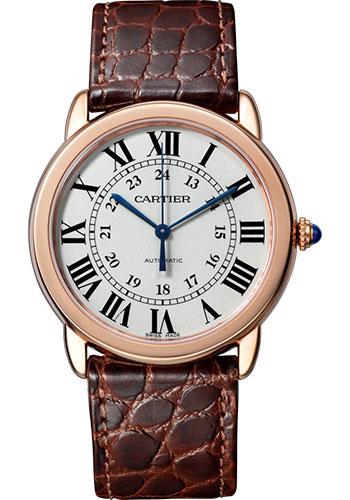 Cartier Ronde Solo de Cartier Watch – 36 mm Pink Gold And Steel Case – Brown Alligator Strap – W2RN0008
