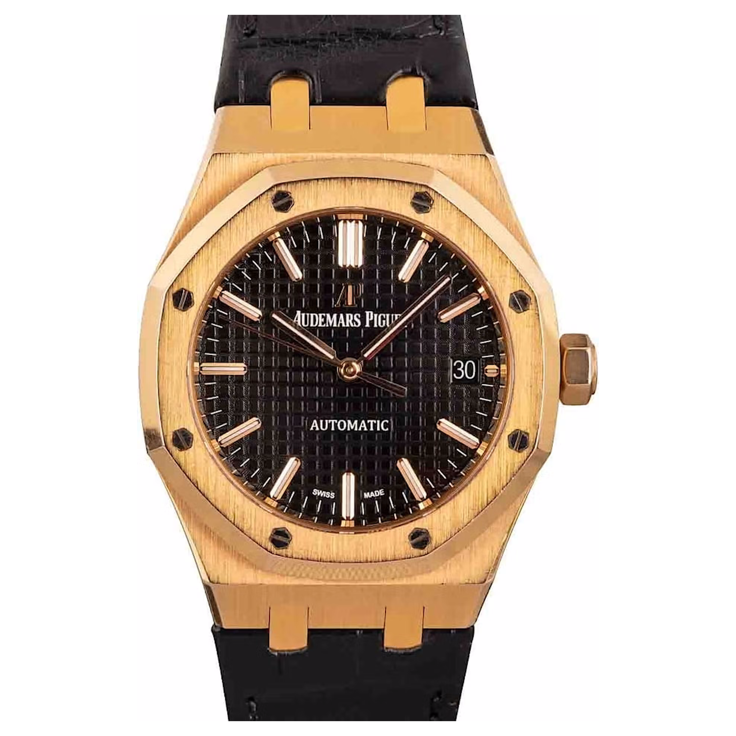 AP – 15450OR.OO.D002CR.01 Royal Oak 15450 Selfwinding Pink Gold / Black / Strap - REP