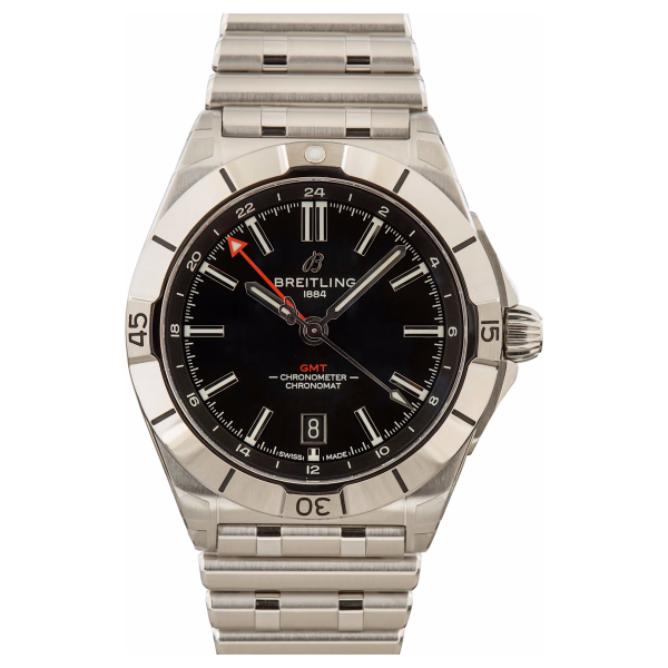 Breitling – A32398101B1A1 Chronomat 40 GMT Stainless Steel / Black / Rouleaux
