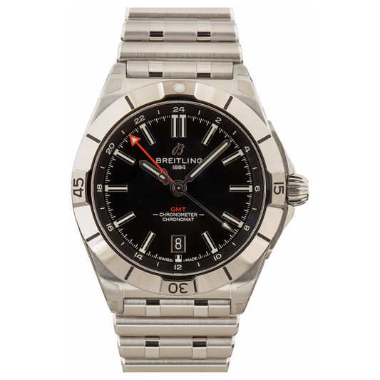Breitling – A32398101B1A1 Chronomat 40 GMT Stainless Steel / Black / Rouleaux
