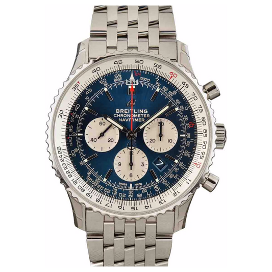 Breitling – AB0127211C1A1 Navitimer 1 B01 Chronograph 46 Stainless Steel / Aurora Blue / Bracelet