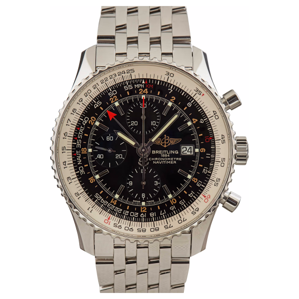 Breitling – A2432212/B726/443A Navitimer World Stainless Steel / Black / Bracelet