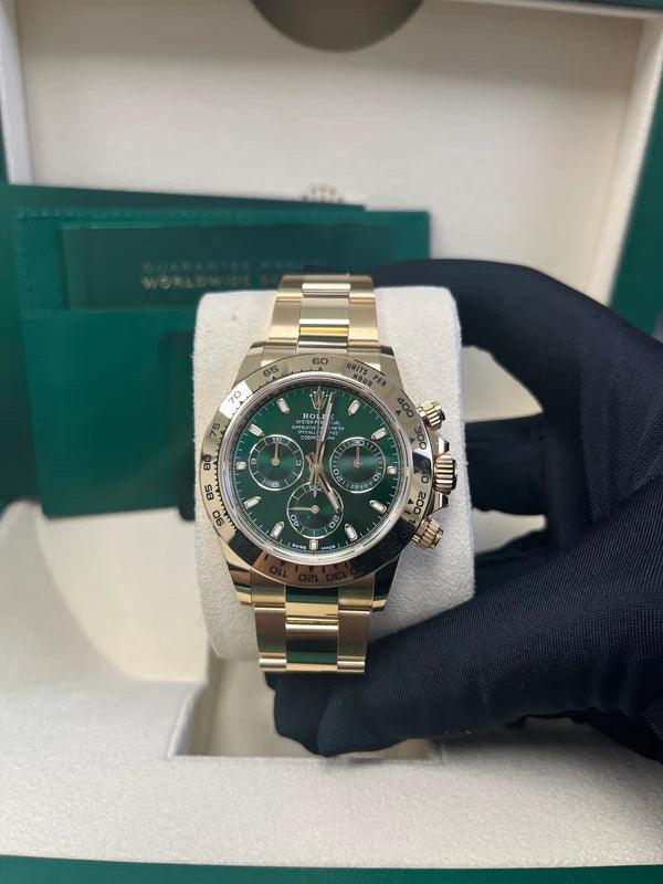 Daytona 116508 40mm Green Dial on YG Bracelet