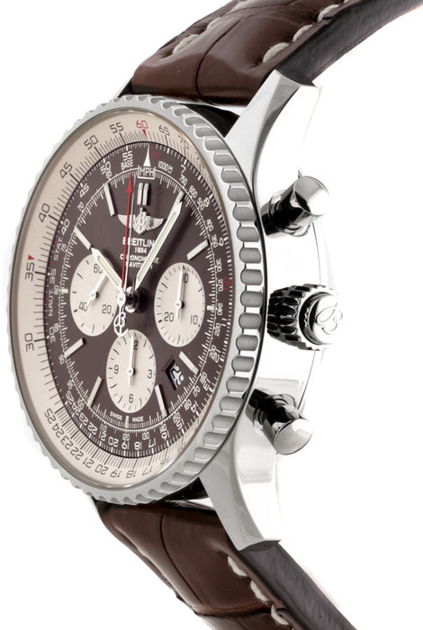 Breitling Navitimer Rattrapante Stainless Steel / Panamerican Bronze / Croco / Pin- AB0310211Q1P2