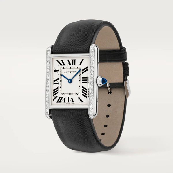 Cartier – W4TA0017 Tank Must Large Quartz Stainless Steel – Diamond / Silver