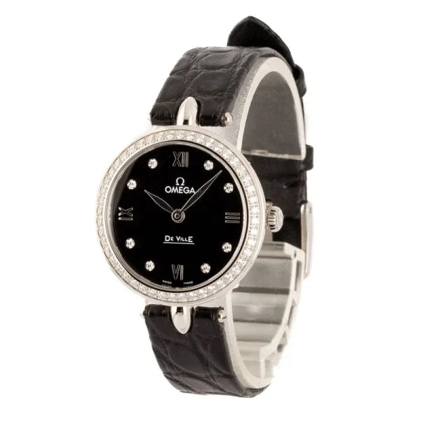 Omega De Ville prestige black diamond dial 424.18.27.60.51.001