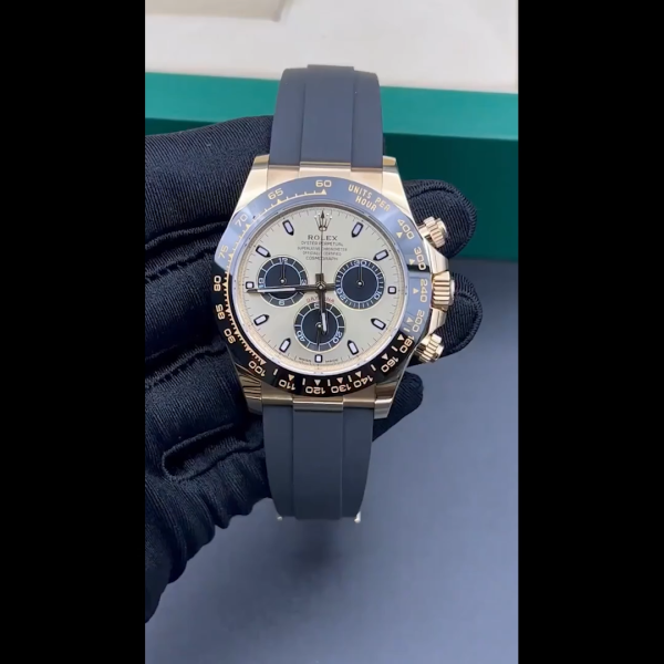Rolex Cosmograph Daytona 116518 YG/Black Dial on Oysterflex Strap