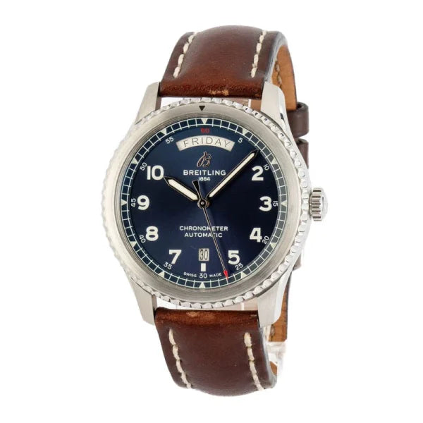 Breitling – A45330101C1X2 Navitimer 8 Automatic Day & Date 41 Stainless Steel / Blue / Brown Calf / Pin