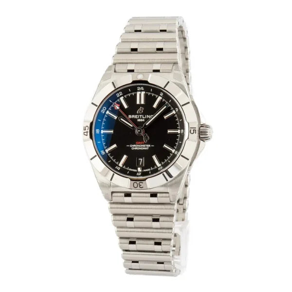 Breitling – A32398101B1A1 Chronomat 40 GMT Stainless Steel / Black / Rouleaux
