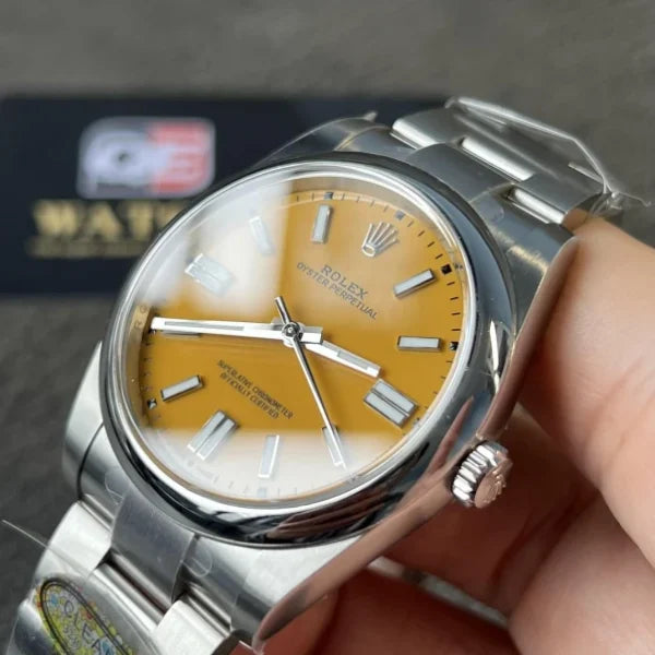 Oyster Perpetual 41mm 124300 904L Steel Yellow Dial