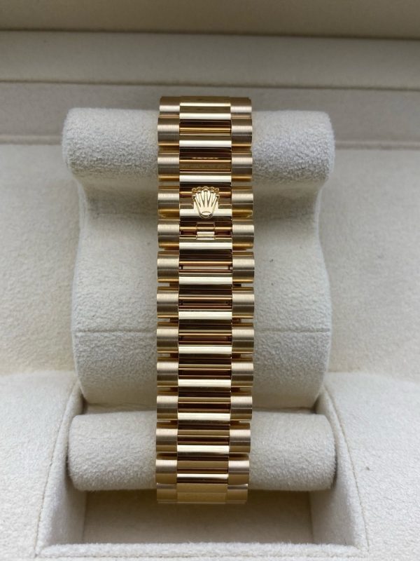 Day Date 36 YG 128238 Green Ombre Dial on President Bracelet