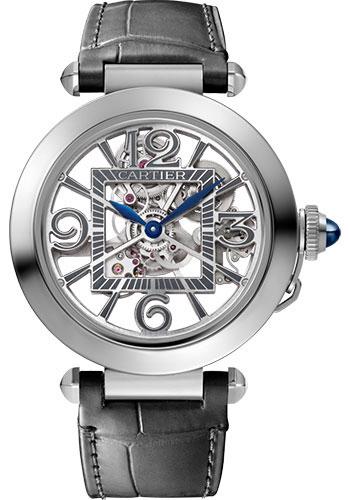 Cartier Pasha de Cartier Watch – 41 mm Steel Case – Skeleton Dial – Bracelet – Second Strap – WHPA0007
