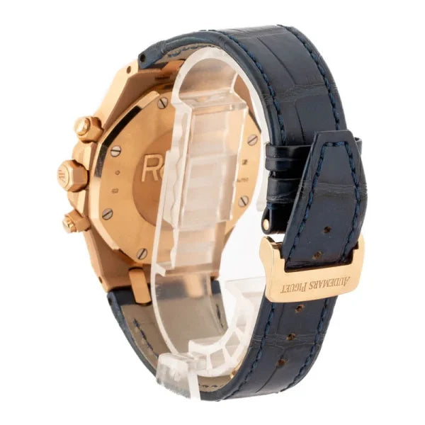 Audemars Piguet – 26331OR.OO.D315CR.01 Royal Oak Chronograph 41 Pink Gold / Blue / Alligator