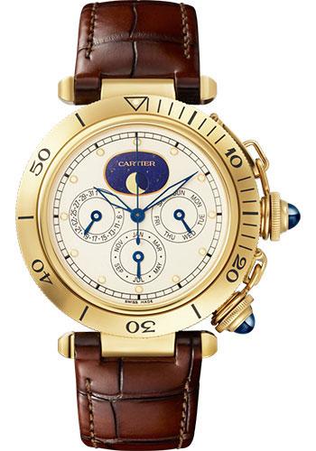 Cartier Pasha de Cartier Watch – 38 mm Yellow Gold Case – Silvered Dial – Brown Alligator Strap Limited Edition of 100 – WGPA0022