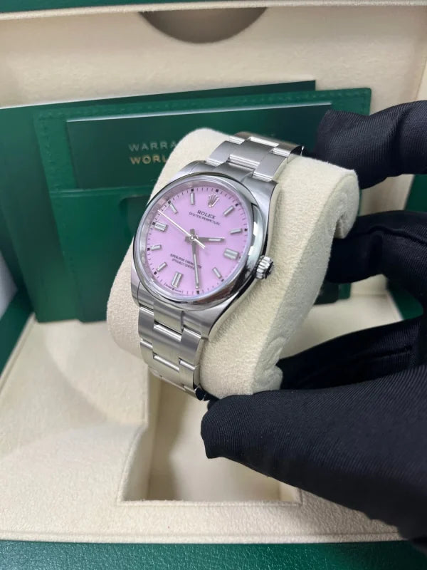Oyster Perpetual 124200 34mm 904L Steel Pink Dial