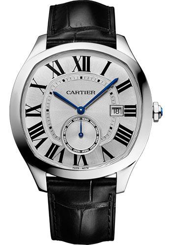 Cartier Drive de Cartier Watch – 40 mm Steel Case – Silvered Dial – Black Alligator Strap – WSNM0004