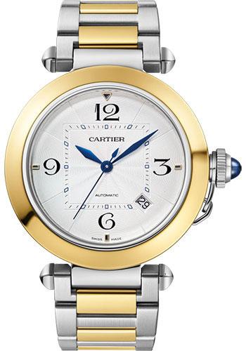 Cartier Pasha de Cartier Watch – 41 mm Steel Case – Silvered Dial – 18K Yellow Gold And Bracelet – W2PA0009
