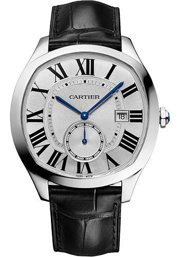 Cartier Drive de Cartier Watch – 40 mm x 41 mm Steel Case – Silvered Dial – Black Alligator Strap – WSNM0015