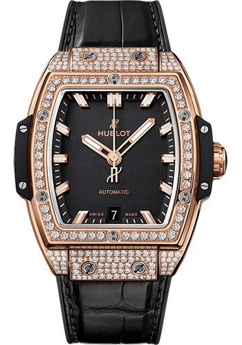 Hublot Spirit Of Big Bang King Gold Pave Watch – 39 mm – Black Dial-665.OX.1180.LR.1604