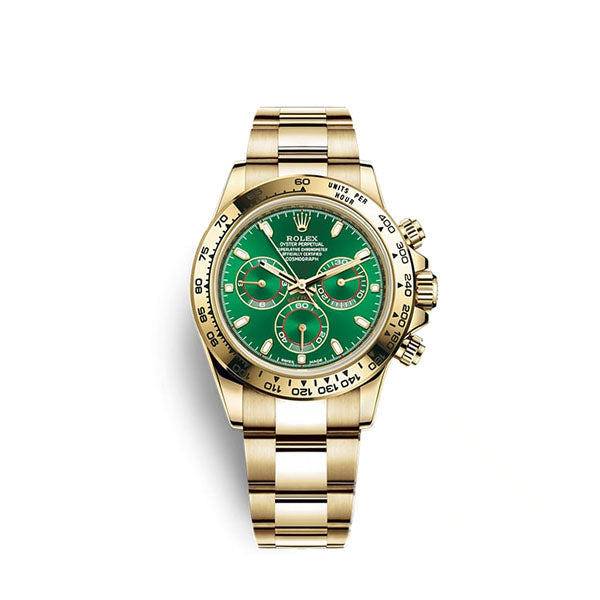 Daytona 116508 40mm Green Dial on YG Bracelet