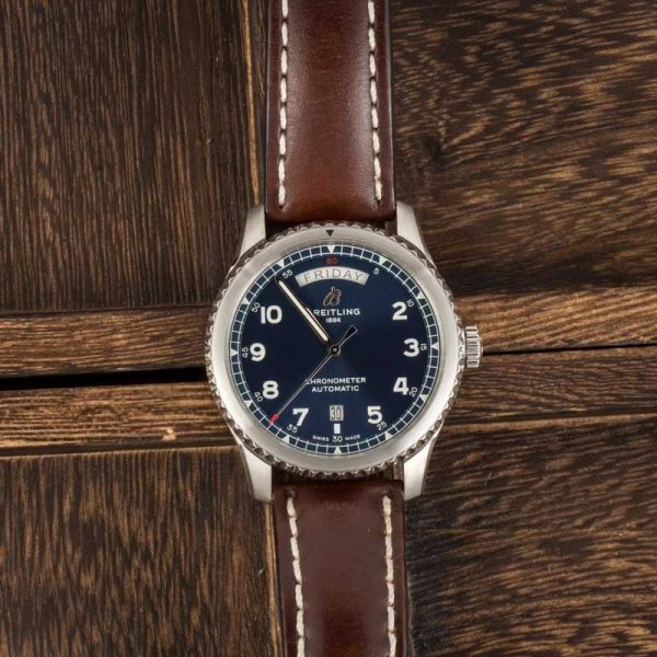 Breitling – A45330101C1X2 Navitimer 8 Automatic Day & Date 41 Stainless Steel / Blue / Brown Calf / Pin